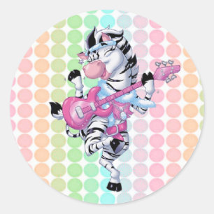 Aufkleber/Tanzpunkte für Zebra und Polka Runder Aufkleber