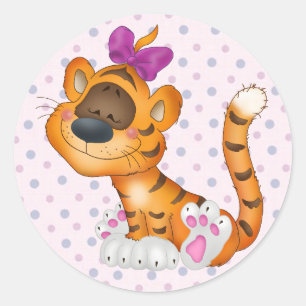 Aufkleber/Tiger Runder Aufkleber