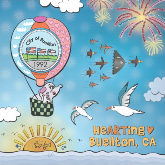 Aufkleber - über dem Meer (Vorderseite)