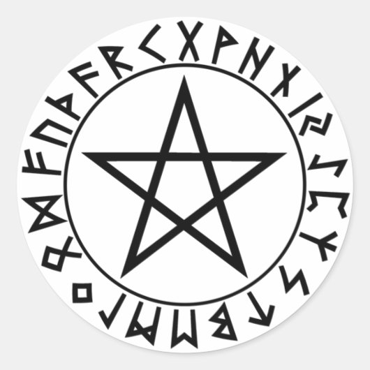 Aufkleber um Rune-Pentagramm (Vorderseite)