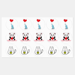 Aufkleber und Etiketten für niedliche Cartoon