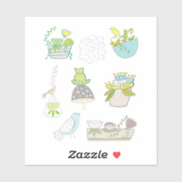 Aufkleber und Pflanze