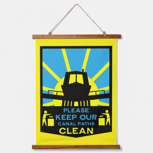 Aufkleber und Schilder für Narrowboat Wandteppich Mit Holzrahmen (Vorderseite)