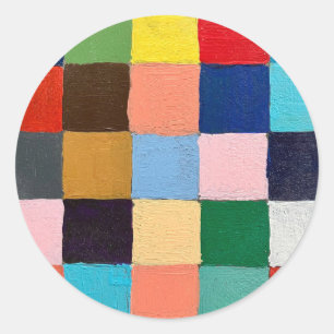 Aufkleber und Siegel im funkigen Quadrat-Design