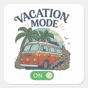 Aufkleber Vacation Mode On - Retro VW Camper Van P