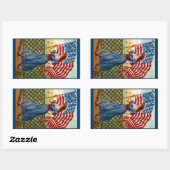 Aufkleber Vintag 4. Juli Gruß USA Flag Wave (Blatt)