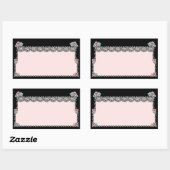 Aufkleber Vintag rosa Hochzeitskuchen Rose Spitze (Blatt)