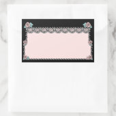 Aufkleber Vintag rosa Hochzeitskuchen Rose Spitze (Tasche)