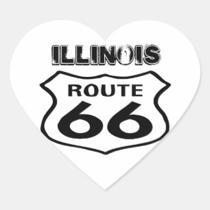 Aufkleber Vintag Route 66 Worn Staat Illinois Herz