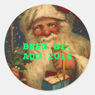 Aufkleber Vintag Santa BEST BY Food Canning Gesche