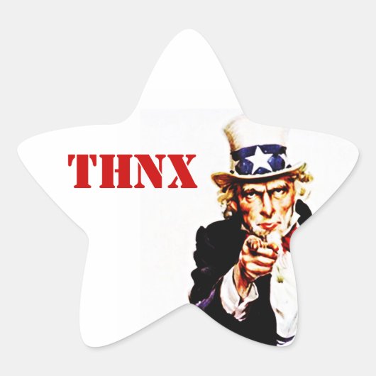 Aufkleber Vintag Uncle Sam THNX für Ihre Dienste (Vorderseite)