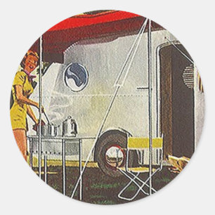 Aufkleber Vintage Blechdose Aluminium Camper Glamp