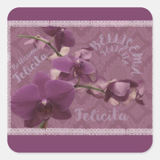 Aufkleber Vintage-Blumenmuster (Vorderseite)