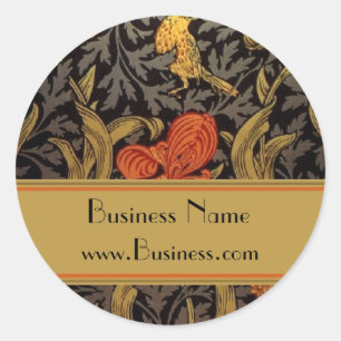 Aufkleber Vintage-Druck William Morris Schwarz 2