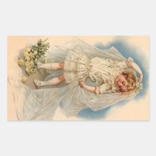 Aufkleber Vintage Viktorianische Bridge-Rose Hochz (Vorderseite)