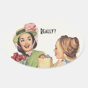 Aufkleber-Vintager Retro Nachbarschafts-Freund Ovaler Aufkleber