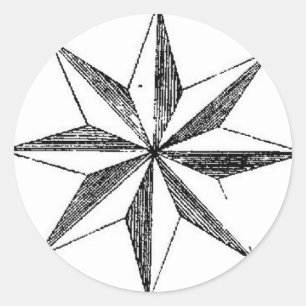 Aufkleber - Vintager Seenordstern