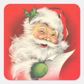 Aufkleber - Vintager Weihnachtsmann