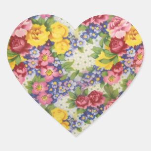 Aufkleber - Vintages Blumengewebe