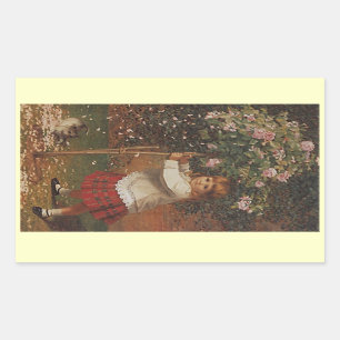 Aufkleber Vintages Viktorianisches Girl Karierter