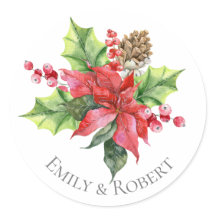 Aufkleber Wasserfarbene für Weihnachten