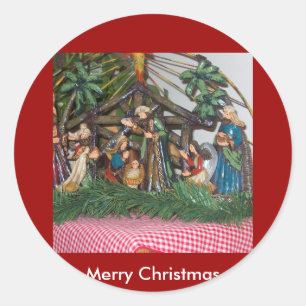 Aufkleber/Weihnachten/Geburt Runder Aufkleber