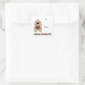 Aufkleber - Weihnachts-Hundeschöpsel-Geschenketike (Tasche)