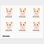 Aufkleber- Wie Katzen mehr als Menschen Quadratischer Aufkleber (Blatt)