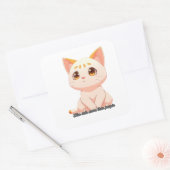 Aufkleber- Wie Katzen mehr als Menschen Quadratischer Aufkleber (Umschlag)