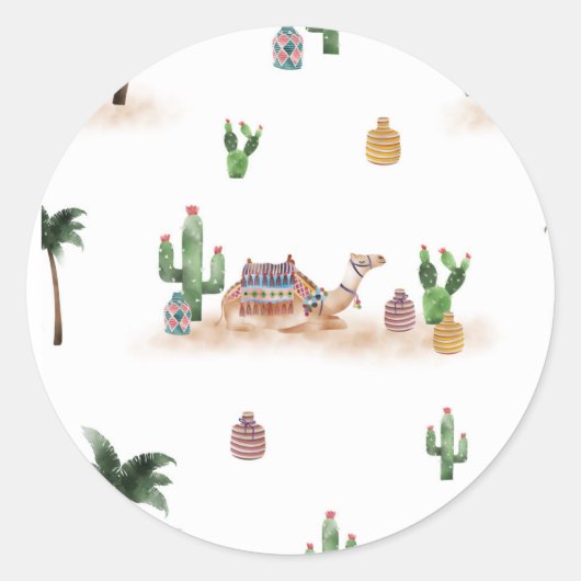 Aufkleber Wüsten Kamele (Vorderseite)