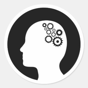 Aufkleber   Zahnräder im Gehirn