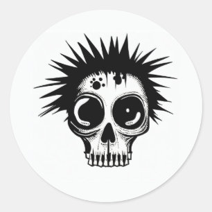 Aufkleber "ZOMBIE PUNK SKULL"