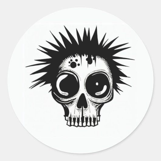 Aufkleber "ZOMBIE PUNK SKULL" (Vorderseite)