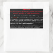 Aufkleber zum Datenschutzgesetz, schwarzes Rechtec (Tasche)