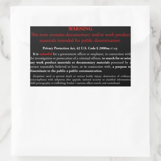 Aufkleber zum Datenschutzgesetz, schwarzes Rechtec (Tasche)