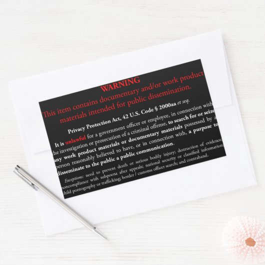 Aufkleber zum Datenschutzgesetz, schwarzes Rechtec (Umschlag)