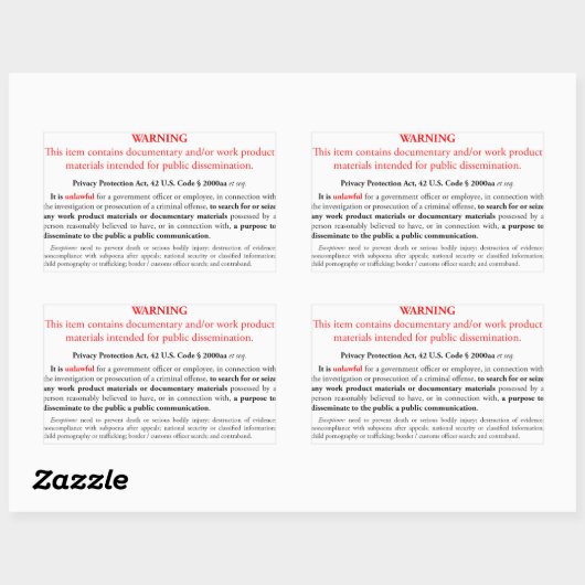 Aufkleber zum Datenschutzgesetz, weißes Rechteck (Blatt)