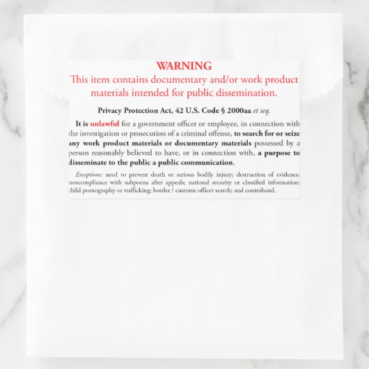 Aufkleber zum Datenschutzgesetz, weißes Rechteck (Tasche)