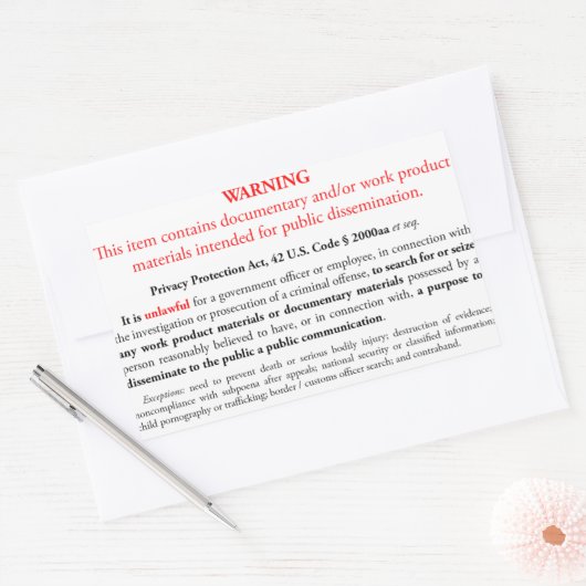 Aufkleber zum Datenschutzgesetz, weißes Rechteck (Umschlag)