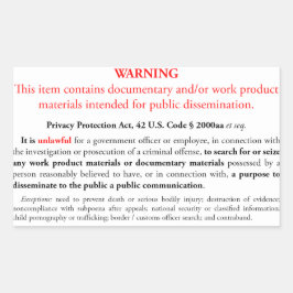 Aufkleber zum Datenschutzgesetz, weißes Rechteck