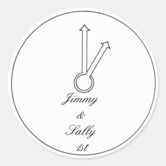 Aufkleber zum ersten Jahr einer Uhr (Vorderseite)