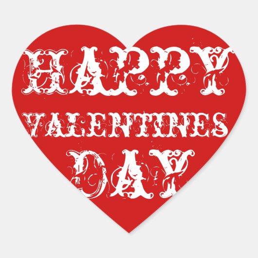 Aufkleber zum Tag der Roten Happy Valentines (Vorderseite)