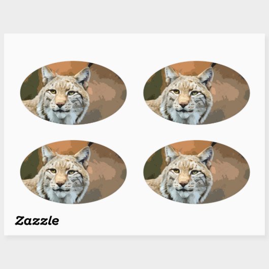 Aufkleber zum Thema "Tiere" - Luchs (Blatt)