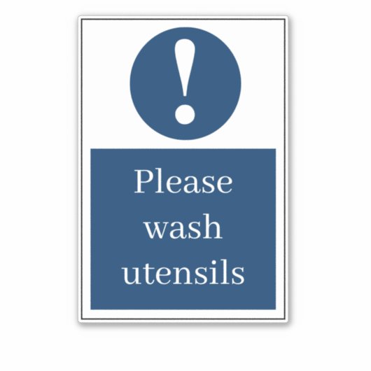 Aufkleber zum Waschen (Vorderseite)