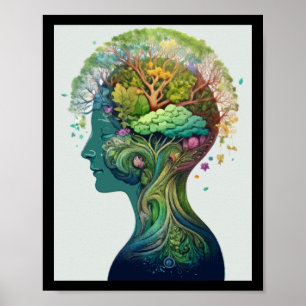 Aufkleber zum Welttag der psychischen Gesundheit Poster