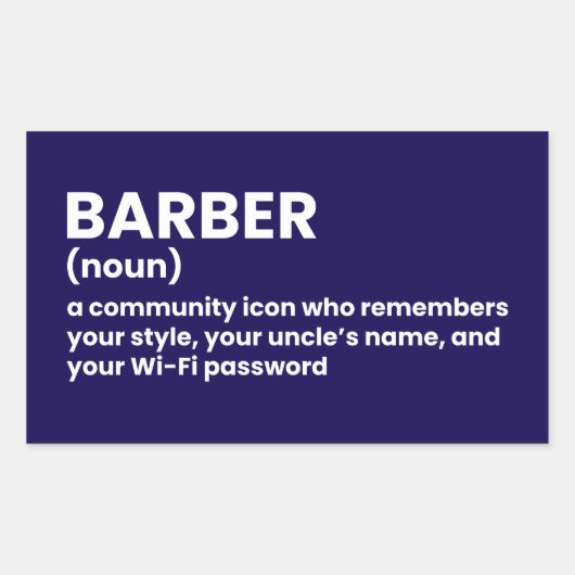 Aufkleber zur Definition von klassischem Barber (Vorderseite)