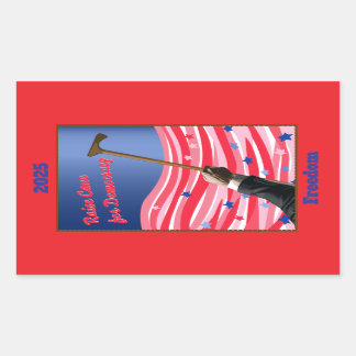 AufkleberAnheben der Cane-Demokratie Rechteckiger Aufkleber