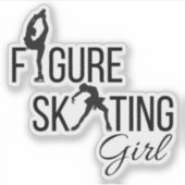 Aufkleberfigur Skaten Mädchen, maßgeschneidert sch Aufkleber (Vorderseite)