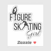 Aufkleberfigur Skaten Mädchen, maßgeschneidert sch Aufkleber (Blatt)