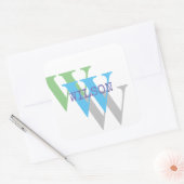 Aufklebername Monogramm weiß Quadratischer Aufkleber (Umschlag)